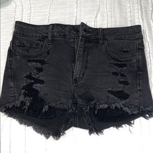 American Eagle black denim shorts